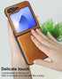 Foluu for Samsung Galaxy Z Flip 6 5G Case, Galaxy Z Flip 6 Leather Case, PU Leather + Hard PC Shell Ultra Thin Slim Durable Protective Phone Case ...