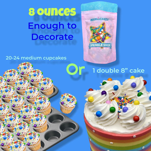Galaxy Sprinkles | 8 Ounces | Star Sprinkles | Jimmies | Manvscakes...