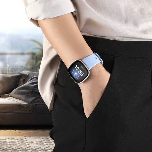 Getino Compatible with Fitbit Sense 2/ Sense Bands/Versa 4/ Versa 3 Bands Women Men, Silicone Sport Accessories, Band for Fitbit Sense/Sense 2/ Ve...