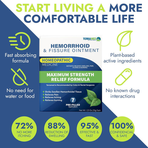 Hemorrhoid Treatment | Hemorrhoid & Fissure Ointment | 7 Pre-Filled Applicators | Fast & Effective | Hemorrhoids Treatment for Relief of Pain, Swe...