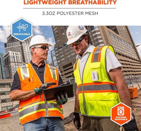 Ergodyne GloWear 8246Z ANSI High Visibility Two Tone Mesh Safety Vest with Reflective Binding, Orange, 2X-Large/3X-Large...