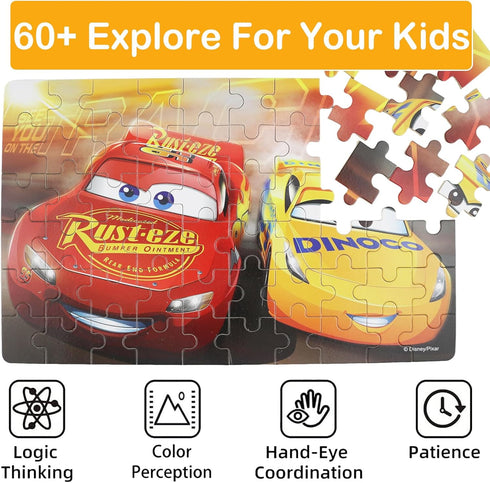 NEILDEN Puzzles for Kids Ages 4-8 Children Jigsaw Puzzles 60 Pieces Puzzles in a Metal Box for Toddler Floor Puzzles for Girls and Boys...