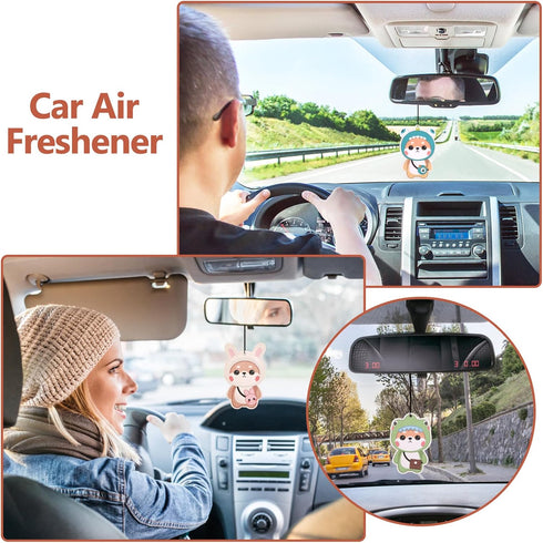Car Air Fresheners, 6Pcs Shiba Inu Cute Car Air Freshener Hanging Car Rearview Mirror Pendant Scent Hanging Car Ornaments Kawaii Fresheners Automo...
