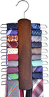 Umo Lorenzo Premium Wooden Necktie and Belt Hanger, Walnut Wood Center Organizer and Storage Rack with a Non-Slip Finish - 20 Hooks (Wooden)…...