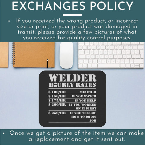 Funny Gag Sarcastic Mousepad Welder Hourly Rate Funny Welding Worker Employees Coworker Men Women Gift Office Poster Black Computer Mouse mat Mous...