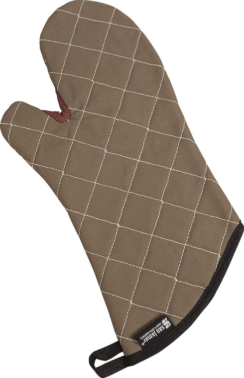 San Jamar 800FG13 BestGuard Commercial Heat Protection Up To 450° F Oven Mitts (Pair), 13" Length, Tan...