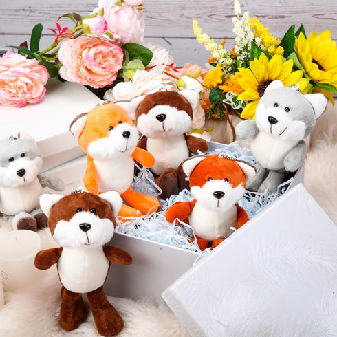 12 Pcs Cute Stuffed Animal Toy 4 Inch Mini Plush Turtle Puppy Dog Pig Ornaments Stuffed Doll Keychain Handbag Pendant for Birthday Party Favors DI...