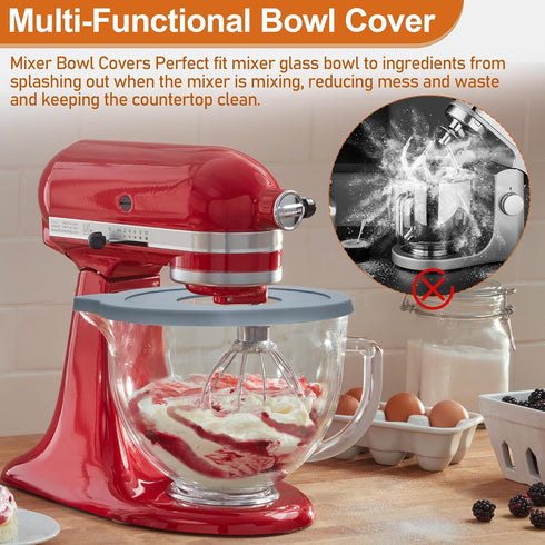 Mixers Bowl Covers for Kitchen aid 5 QT Artisan&Classic Tilt-Head Stand Mixer Bowl, Mixer Accessories and Attachments Mixer Glass Bowl Lid Dishwas...