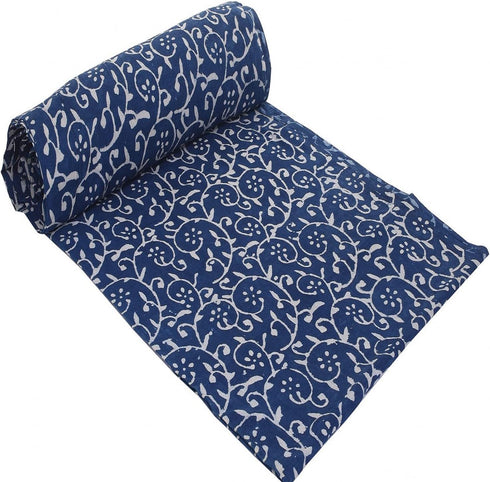 Trade Star 3 Yard Indigo Block Print Fabric for Dressmaking Indian Floral Print Fabric for Crafting 100% Cotton Fabric by The Yard Beautiful Dress...
