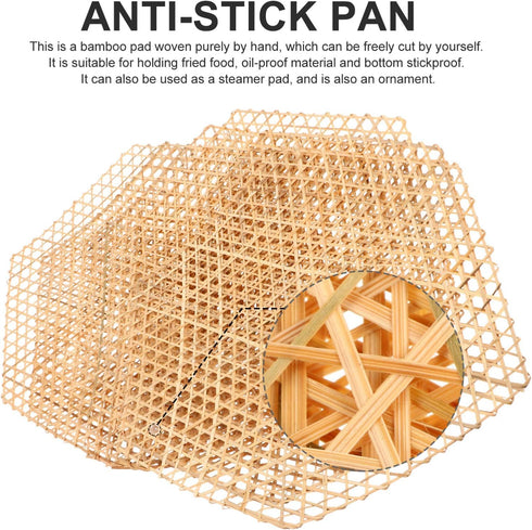 Hemoton Bamboo Mesh Pad Round Woven Placemats Table Mat Heat Insulation Dish Mat...