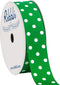 Ribbli Grosgrain Polka Dot Craft Ribbon,7/8 Inch,10-Yard Spool,Emerald Green with White,Use for Hair Bows,Gift Wrapping,All Crafting and Sewing...