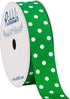 Ribbli Grosgrain Polka Dot Craft Ribbon,7/8 Inch,10-Yard Spool,Emerald Green with White,Use for Hair Bows,Gift Wrapping,All Crafting and Sewing...