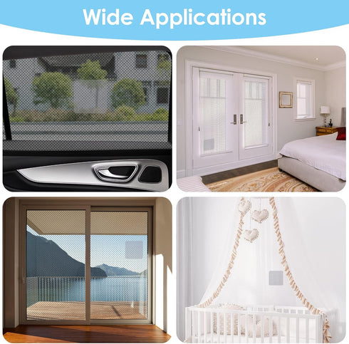 Cobee Self-Adhesive Window Screen Repair Patches Kit, 10 Sheets 3 Sizes Screen Door Replacement Repair Kit Fiberglass Mesh Wall Repair Patches Dry...