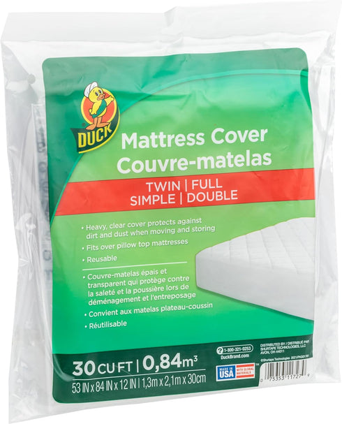 Duck Brand Bed Mattress Matress Cover, Full/Twin, Clear (1140235)...