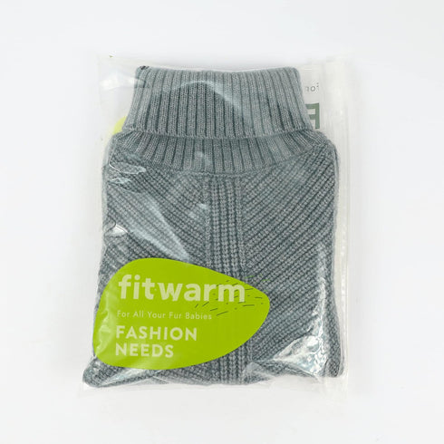 Fitwarm Dog Turtleneck Sweater, Thermal Knitted Pet Coat, Dog Winter Clothes for Small Dogs, Cat Apparel, Heather Grey, Large...