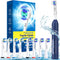 Rotating Electric Toothbrush for Adults with 8 Brush Heads (2 Types), 4 Modes Deep Clean Electric Toothbrush with Rechargeable Power and 2 Min Sma...