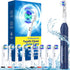 Rotating Electric Toothbrush for Adults with 8 Brush Heads (2 Types), 4 Modes Deep Clean Electric Toothbrush with Rechargeable Power and 2 Min Sma...
