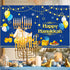 Tatuo Large Happy Hanukkah Party Decoration - Chanukah Photography Backdrop 70.9 x 43.3 Inch Blue Shiny Menorah Lamp...