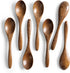 7 PCS Small Wooden Spoons, 5.8 Inch Honey Spoons for Tea, Padauk Wooden Honey Teaspoon for Coffee, Little Tiny Wood Spoons, Bamboo Table Spoon for...