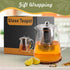 Glass Teapot with Removable Stainless Steel Infuser (32oz / 950ml) - High Borosilicate, Stovetop & Microwave Safe, Heat-Resistant Tea Kettle - Blo...
