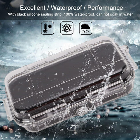 Waterproof Survival Storage Box Plastic Shockproof Box with Shock Absorption Liner Transparent Outdoor Dry Airtight Case for Camping Hiking(Transp...