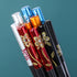 Fiberglass Chopsticks Series - Japanese Non-Slip Chopstick, Reusable Chop Sticks Dishwasher Safe, 5 Pairs, Gift Set, 9.9 Inches, Spring Flower...