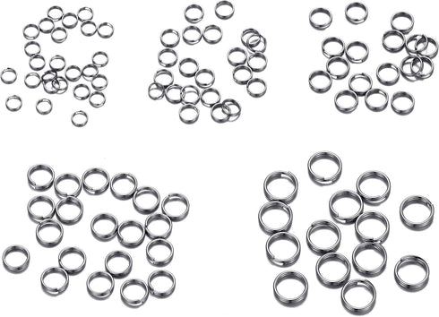 500pcs 304 Stainless Steel Split Rings, 5/6/7/8/10mm Double Loop Jump Ring Key Ring for Jewelry Making...