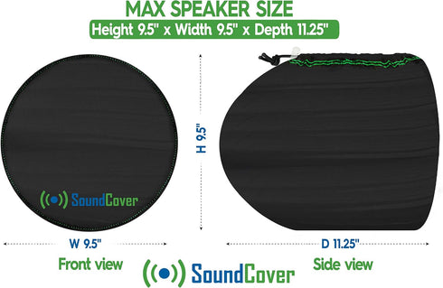 Two Medium Marine Speaker Covers - 6.5" Round & 6X9 Oval Wakeboard Tower Pod - Cover Size: H 9.5" X W 9.5" X D 11.25" - Fits Boss Audio, MCM Custo...