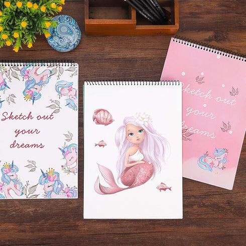 Sketchbook for Kids, Unicron Sketch Book and Art Paper for Girls and Artist Kids to Drawing and Sketching or Doodling, 8.5"x11", Spiral Bound Art ...
