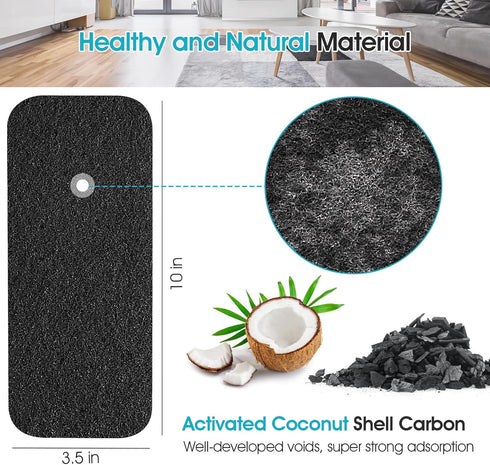Butto 3-Pack Ceiling Fan Filters - Strong Adhesive Ceiling Fan Blade Filters for Common Household Contaminants - Unscented Coconut Carbon Fan Air ...