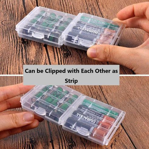 Battery Case AA/AAA Battery Holder Container Compact Portable Organizer Storage Case Insulative Plastic Clear Protective Battery Case for Travelli...