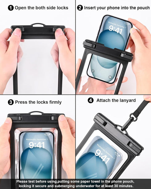 2024 2 Pack Waterproof Phone Pouch, Cruise Ship Essentials Must Haves Dry Bag for Vacation Beach Travel Kayak Accessories, Water Proof Case for iP...