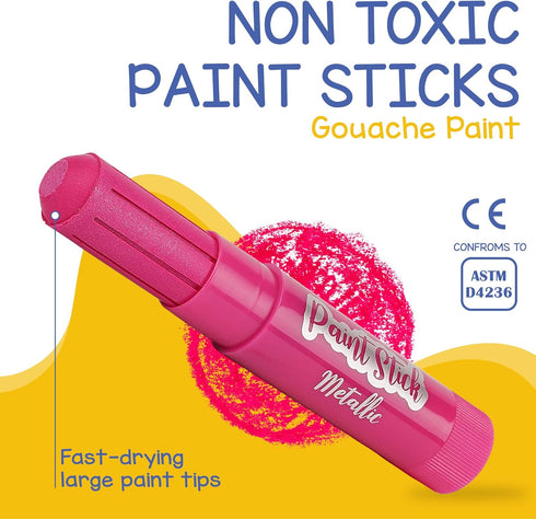 Tempera Paint Sticks (30 Large Paint Sticks) - Paint sticks for Kids Washable - Safe Arts and Craft Paint Sticks for Toddler or Child Use - For Wo...