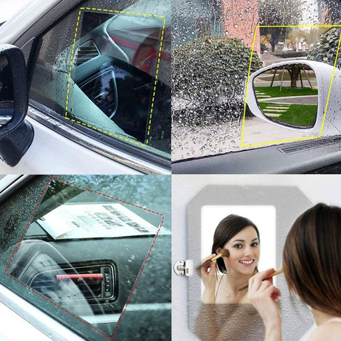 12Pcs Car Rearview Mirror Film, LeeLoon Anti Fog Anti Glare Anti Scratch Anti Mis Rainproof Waterproof HD Nano Clear Protective Sticker Film for C...