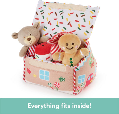 GUND Baby Play Soft Collection, My First Gingerbread House 5-Piece Playset with Rattle, Squeaker and Crinkle Plush Toys, Sensory Toy for Babies, 7...
