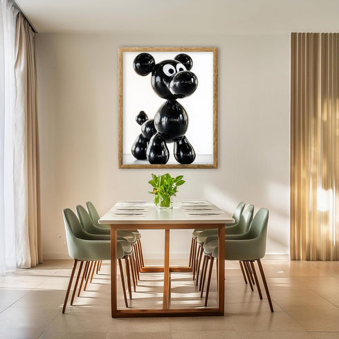Posterizer 1 pcs-Cute black balloon animal-Dog-Kids Room Art-Comedy Art-Gift for Daughter, Son, Kids- unframed wall art...