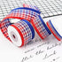 Gingham Ribbon, Red Blue White Buffalo Check, 10 Yards x 1 inch, Holiday Crafts and Decorations...