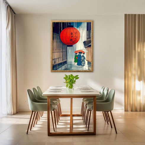Posterizer 1 pcs-rainy evening scene in a traditional Japanese street 2-Collectibles & Fine Art-Vintage Art- Gift for Men Women Entrepreneur Teens...