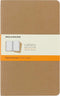 Moleskine Cahier Journal, Soft Cover, Large (5" x 8.25") Ruled/Lined, Kraft Brown, 80 Pages (Set of 3)...