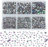 Bymitel 7200 Pieces 6 Mixed Sizes Glue Fix on Glass Rhinestones Round Crystal Gems Flatback for DIY Jewelry Making with one Picking Pen(6-Sizes 72...