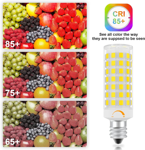 E11 Led Bulb Dimmable, 75 Watt Halogen Equivalent, 7W Warm White 3000K, T4 Mini Candelabra Base, JDE11 120V 75W for Ceiling Fans, Chandeliers, Cab...