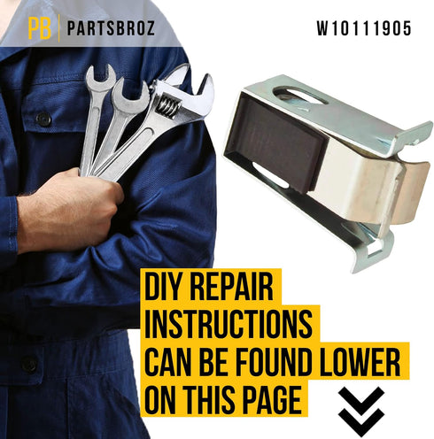 PartsBroz WPW10111905 Door Catch - Compatible With Whirlpool Maytag Kenmore Dryer - Replaces AP6015097 W10111905 1470216 8572982 PS11748369 WPW10111905VP Ultra Durable Replacement