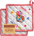 Maison d' Hermine Pot Holders Set 100% Cotton Heat Resistant Potholders 8" x 8" Hot Pads with Loop Cooking, Grilling, Kitchen, Handling Hot Pans S...