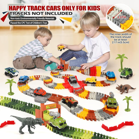 Tracks Cars Replacement only,Track Cars for Tracks Glow in The Dark, Car Tracks Accessories with 3 Flashing LED Lights, Compatible with Most Car T...