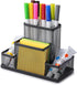 Huron Pen Holder and Desk Organizer, 4 Compartment Black Steel Mesh...
