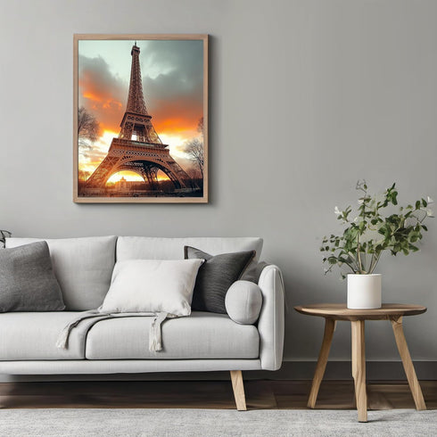 Posterizer 1 pcs-Eiffel tower inspired sunset glow photo 1-Landscape & Nature Art-Photography Art-Decor for Home & Office- unframed wall art...
