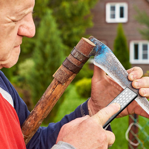 2 Pack Garden Tool Sharpener, Folding Pocket Diamond Knife Sharpener 400/600 Grit Double-Sided Scissor, Pruners, Loppers or Blade Sharpening Stone...