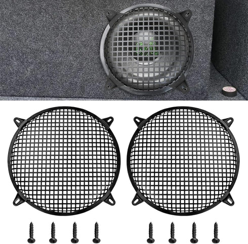 12" Speaker Grill Cover: Car Audio Speaker Grill Cover, Subwoofer Metal Mesh-Waffle Grill Cover Protector with Rubber Frame(Pack of 2)...