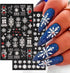 Christmas Nail Art Stickers 5D Embossed White Snowflake Nail Decals Cute Stereoscopic Elk Heart Nail Art Supplies Christmas Tree Planet Nail Desig...