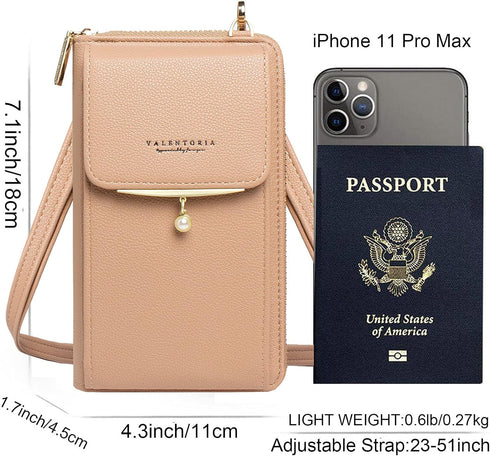 Valentoria Small Crossbody Bag Cell Phone Purse Wallet Leather Card Clutch Handbag for Women...